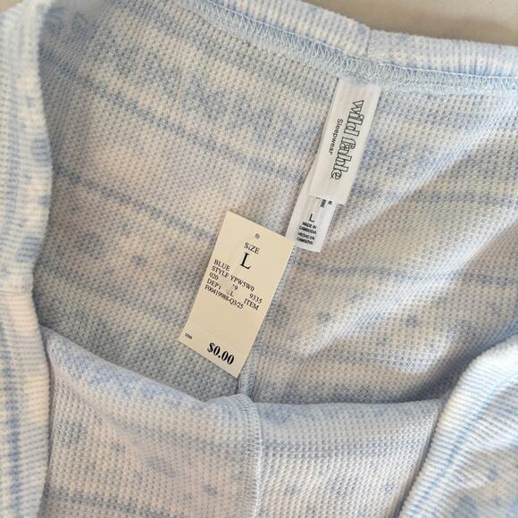 Women's Waffle Long Sleeve
Pajama Set - Wild Fable Blue Bunny L Christmas - Picture 5 of 10